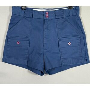 Vintage Eddie‎ Bauer Women's Cargo Shorts 32x3" Rise Blue Hiking Outdoor Rare